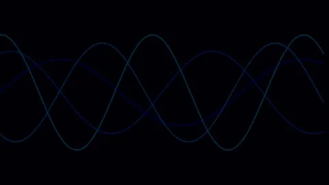 Seamless abstract blue wave pattern flow on dark background for tech data v.. Stock Footage 340380448