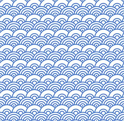 Seamless abstract blue wave pattern japanese tradition style. Fabric texture Illustrazione stock
