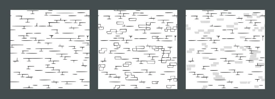 Seamless Abstract Brick Pattern Vector Set Stock Illustration