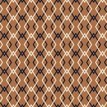 Seamless abstract brown net geometric pattern. Retro style repeat background for Stock Illustration