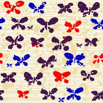 Seamless abstract butterfly pattern Stock Illustration