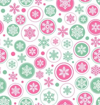 Seamless Abstract Christmas Pattern with Snowflakes Isolated on Stock Illustration