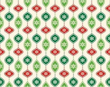 Seamless Abstract Christmas Pattern with Stylized Christmas Ball Stock Illustration