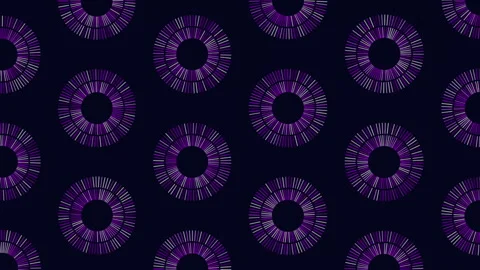 Seamless abstract circular lines pattern background with blue radial rings Stock Footage 334139428
