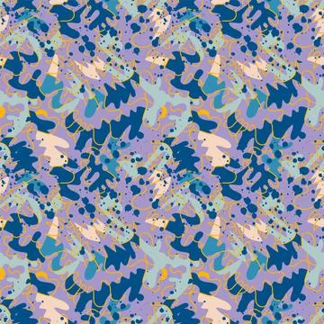 Seamless abstract colorful pattern with chaotic lines and shapes Illustrazione stock