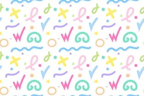 Seamless abstract colorful shapes pattern Stock Illustration