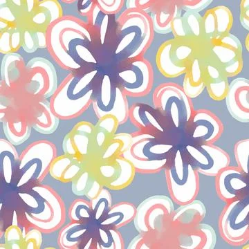 Seamless abstract colour flower pattern background , greeting card Stock Illustration