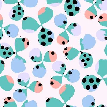 Seamless abstract colourful flowers pattern background , greeting card or fab Stock Illustration