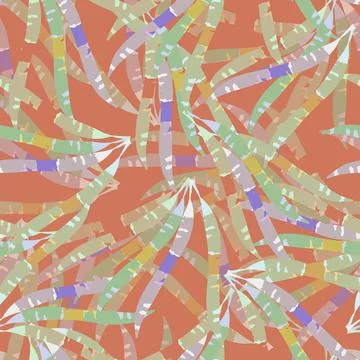 Seamless abstract colourful leafs pattern background , greeting card or fabri Stock Illustration