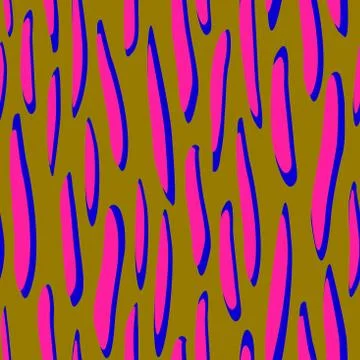 Seamless abstract crazy raster pattern with bright pink liquid shapes, eye Stock Illustration