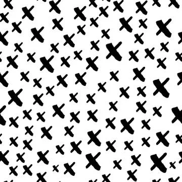 Seamless abstract cross symbol vector pattern on transparent background. Stock Illustration