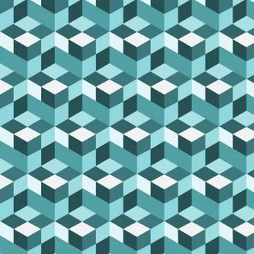 Seamless, abstract cube pattern. Colorful design, geometric 3d vector  스톡 일러스트