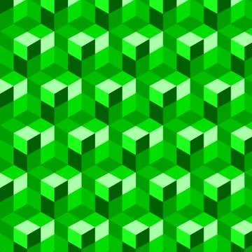 Seamless, abstract cube pattern. Colorful design, geometric 3d vector  Illustrazione stock