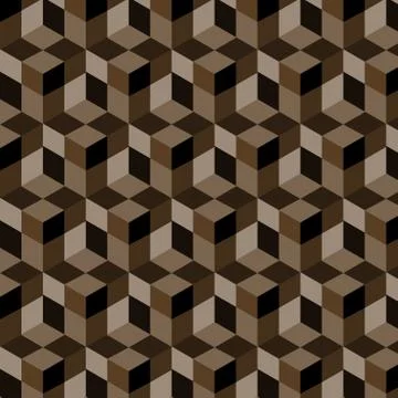 Seamless, abstract cube pattern. Colorful design, geometric 3d vector  Stock Illustration