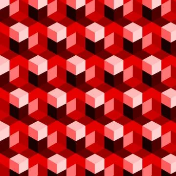 Seamless, abstract cube pattern. Colorful design, geometric 3d vector  Stock Illustration