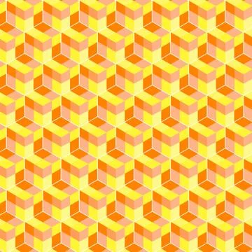 Seamless, abstract cube pattern. Colorful design, geometric 3d vector wallpap Illustrazione stock