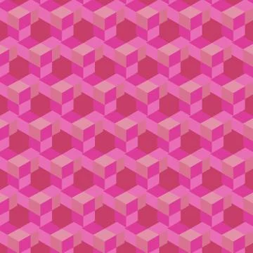 Seamless, abstract cube pattern. Colorful design, geometric 3d vector wallpap 스톡 일러스트