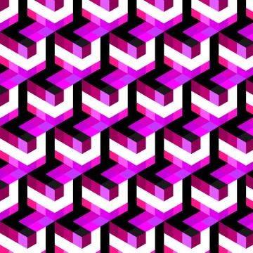 Seamless, abstract cube pattern. Colorful design, geometric 3d vector wallpap Stockillustratie