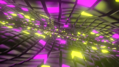 Seamless abstract cyberspace cubes waving 3d render Stock Footage 149881806