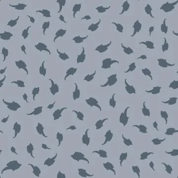 Seamless abstract dark patterns on a calm blue-gray background. Doodle style Stock Illustration