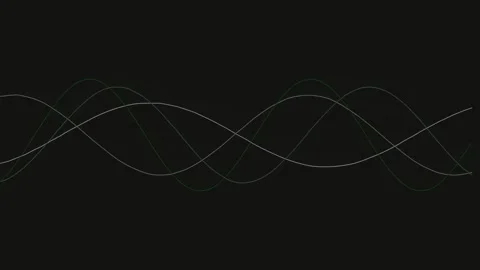 Seamless abstract data flow visualization with dynamic white wave patterns .. Stock Footage 341057139