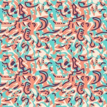 Seamless abstract decorative backdrop with oriental pattern Illustrazione stock