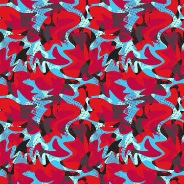 Seamless abstract decorative pattern with wave shapes  Stock Illustration