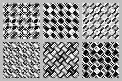 Seamless abstract diagonal square pattern background set Stock Illustration