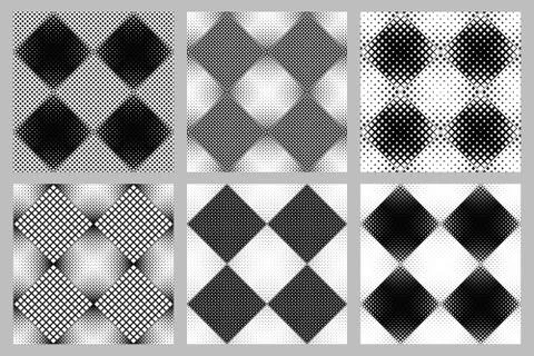 Seamless abstract diagonal square pattern background set Stock Illustration