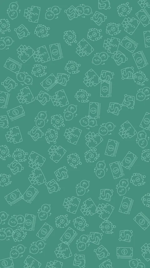 Seamless abstract doodle pattern on serene teal background texture Stock Footage 340441189