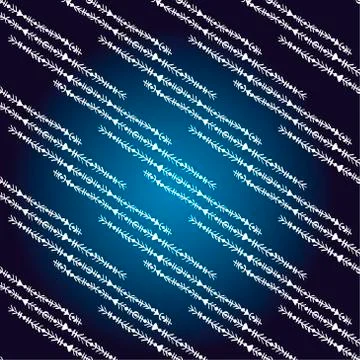 Seamless abstract doodle vector pattern in dark blue background. Stock Illustration