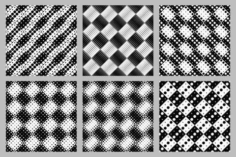 Seamless abstract dot pattern background design set Stock Illustration