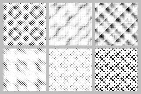 Seamless abstract dot pattern background design set Stock Illustration
