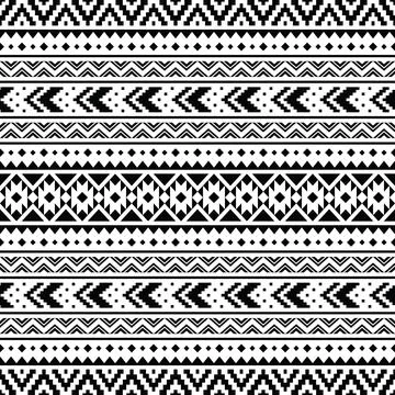 Seamless abstract ethnic pattern design. Tribal Aztec geometric illustration. Stock Illustration