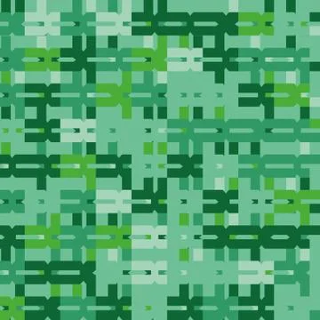 Seamless abstract figure vector pattern on colorful green background. Fabric  Stock Illustration