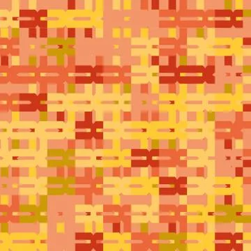 Seamless abstract figure vector pattern on colorful orange background. Stock Illustration