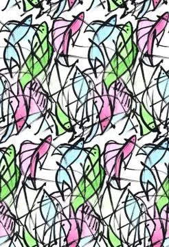 Seamless abstract fish background pattern Illustrazione stock