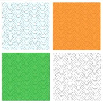 Seamless abstract  fish scale pattern set Stock Illustration