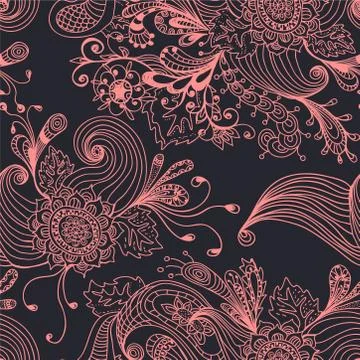 Seamless abstract floral background Stock Illustration