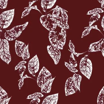 Seamless abstract floral background with leaves Stock Illustration