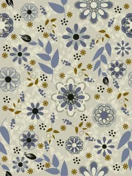 Seamless abstract floral pattern background Stock Illustration