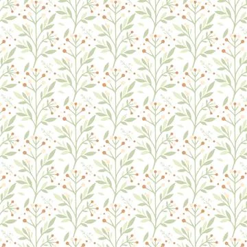 Seamless abstract floral pattern with beautiful botanical elements Stock Illustration