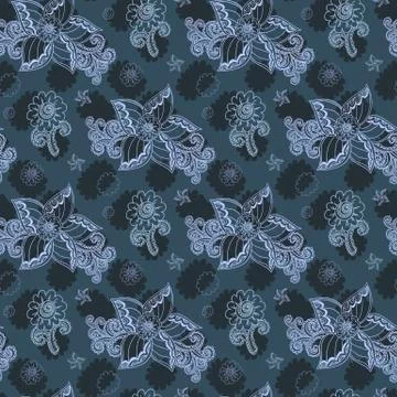 Seamless abstract floral pattern. Stock Illustration