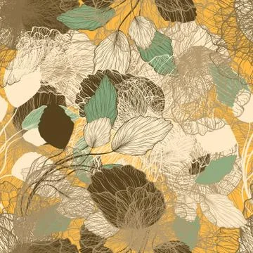 Seamless Abstract Floral Pattern Stock Illustration