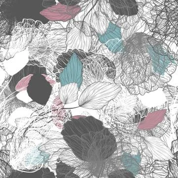 Seamless Abstract Floral Pattern Stock Illustration