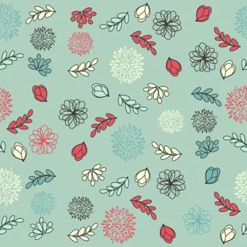 Seamless Abstract Floral Pattern Stock Illustration