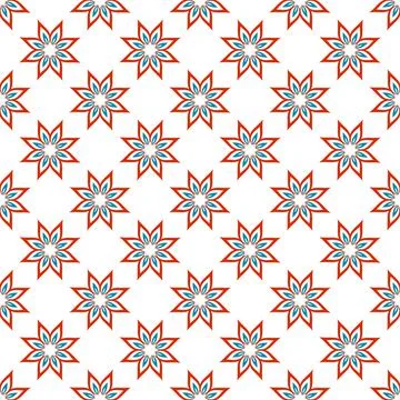 Seamless abstract floral pattern. Modern vector graphic. . Geometric flower o Stock Illustration