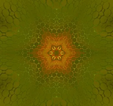 Seamless abstract floral pattern orange green Stock Illustration