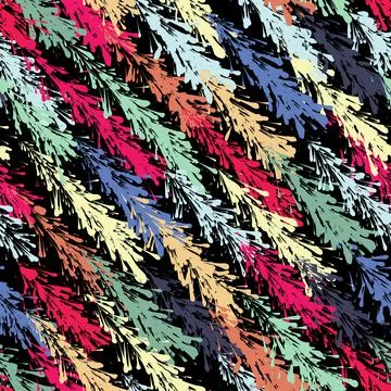 Seamless abstract floral pattern. Paint splatters art. Vector image. Stock Illustration