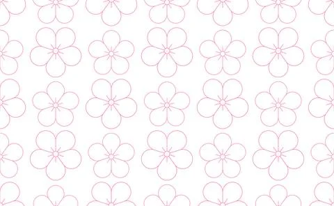 Seamless abstract floral pattern. Vector background with minimalistic flowers Stock Illustration